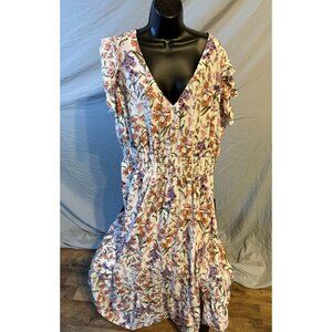 Time To Bloom Cottagecore Floral Dress Womens Plus Size 3X white Pink Ruffles